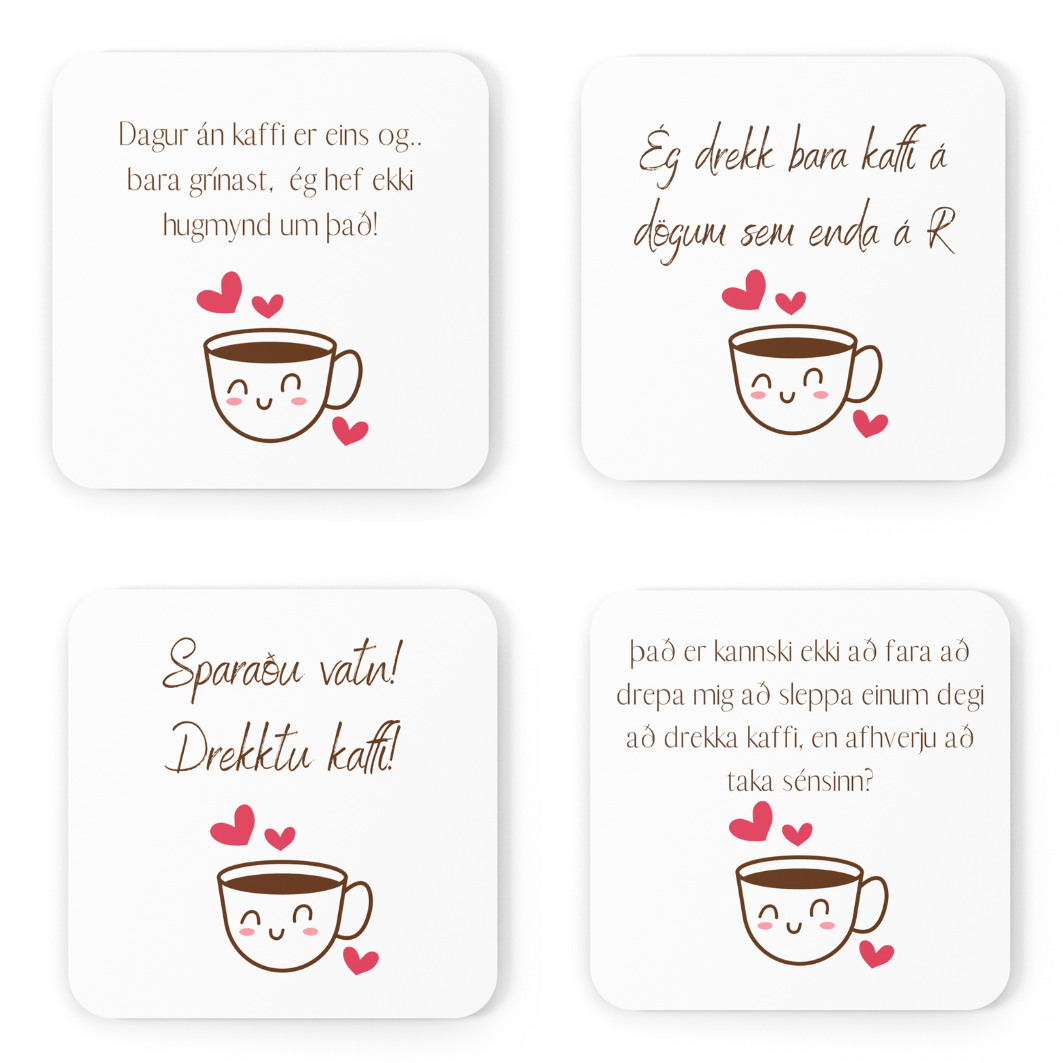 Glasamottur │ Kaffi │ 4 í pakka