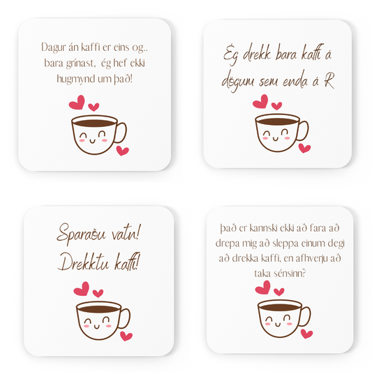 Glasamottur │ Kaffi │ 4 í pakka