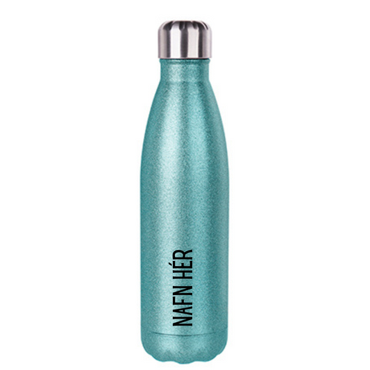 Glimmer stál flaska │ Blá │ Sérmerkt