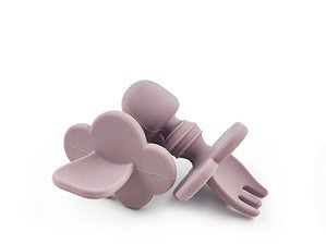 Gjafasett │ diskur, smekkur, skál, skeið og hnífapör│ Pale Mauve