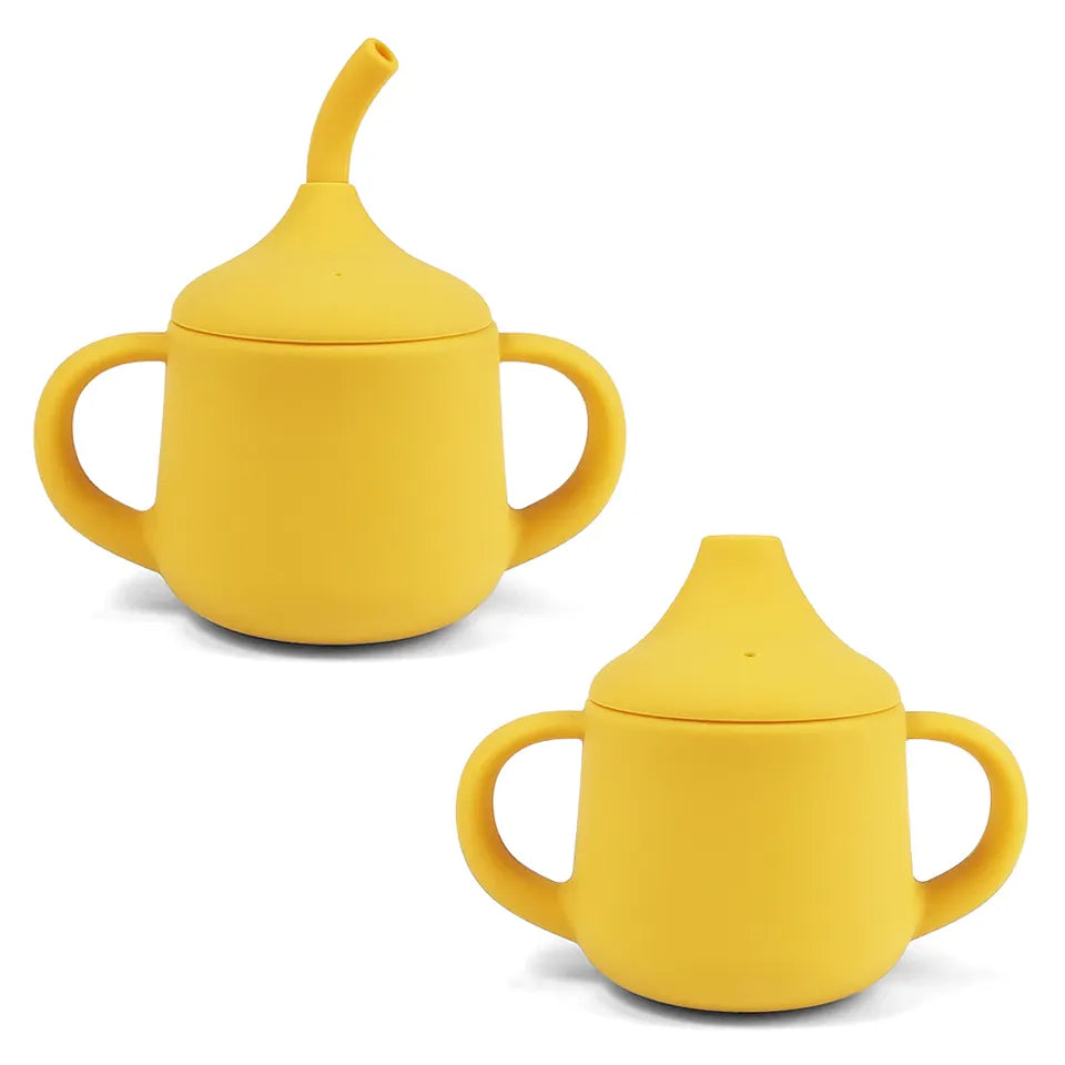 Gjafasett │ diskur, smekkur, stútkanna, skál, skeið og hnífapör│ Mustard