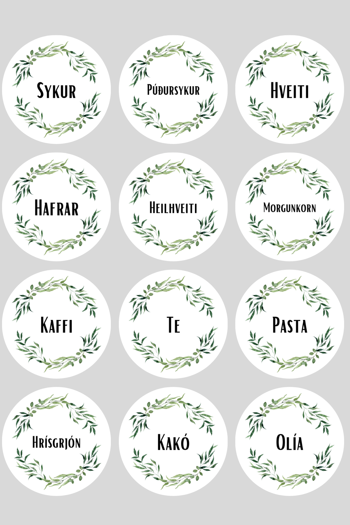 Skipulags límmiðar │ Hringlaga │ 12 saman