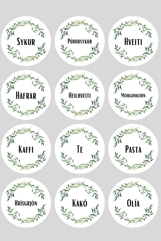 Skipulags límmiðar │ Hringlaga │ 12 saman