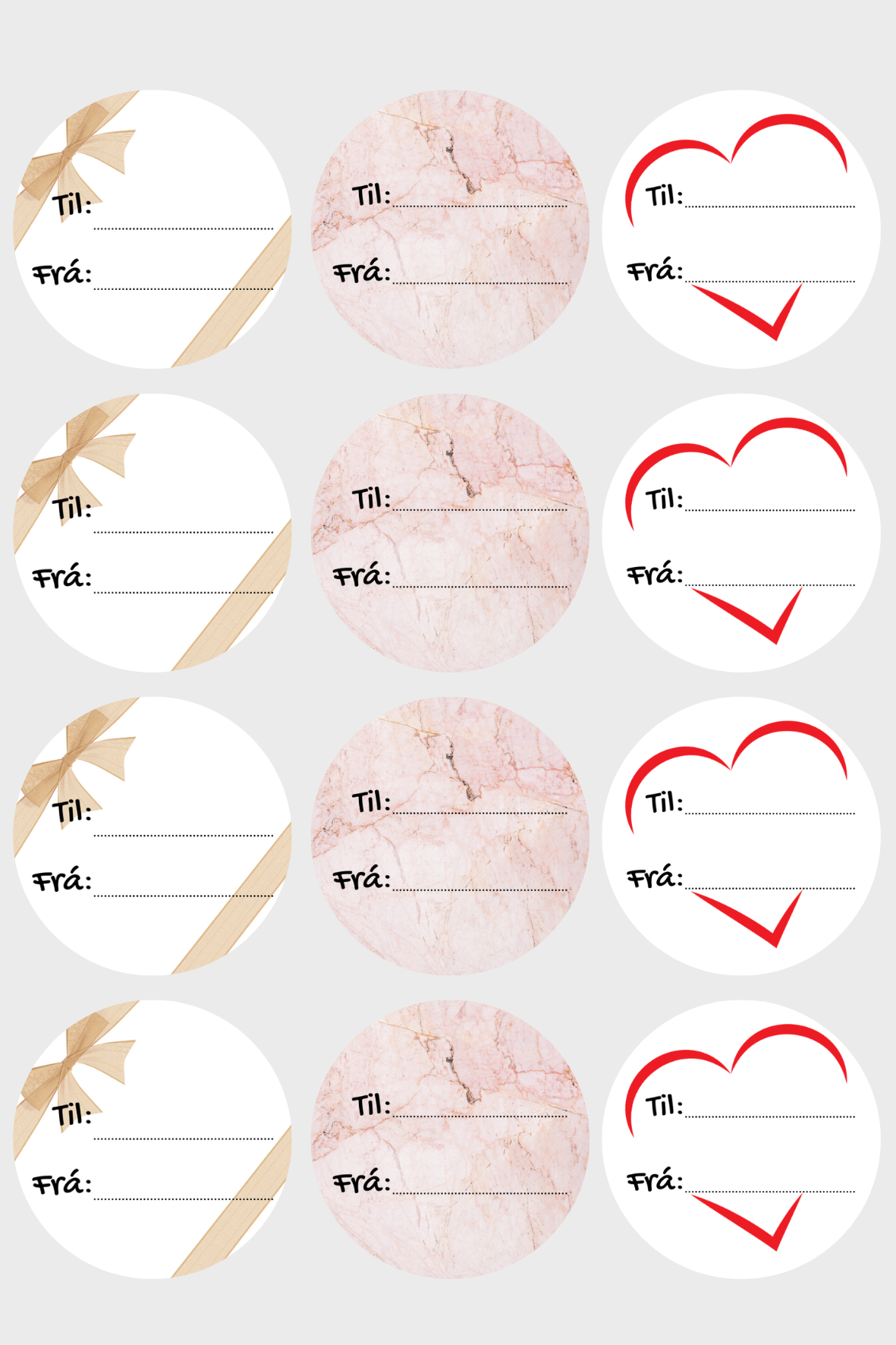 Gjafa límmiðar │ Hringlaga │ 12 saman