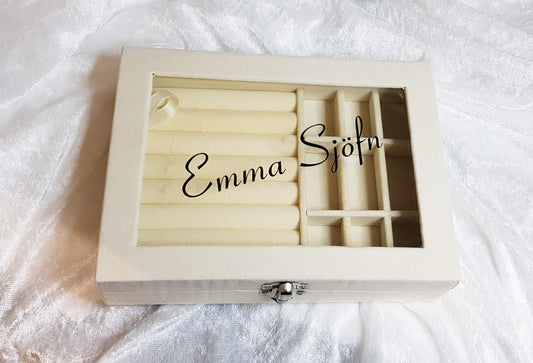 Skartgripaskrín │ Stórt │ 4 litir │ Sérmerkt