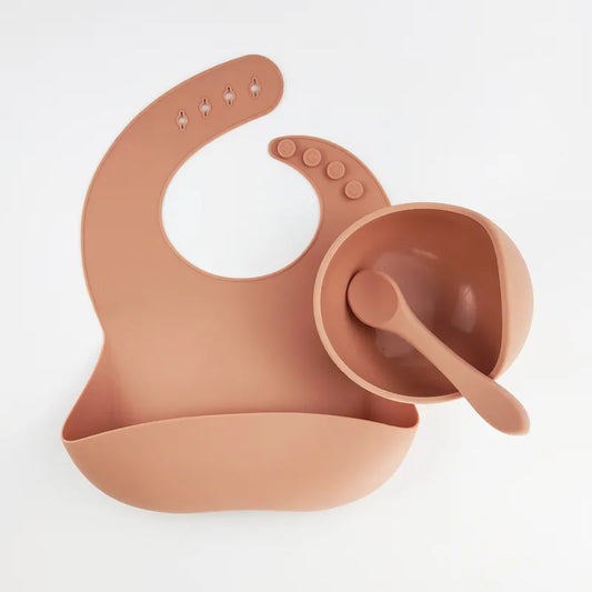 Gjafasett │ smekkur, skál og skeið │ Muted