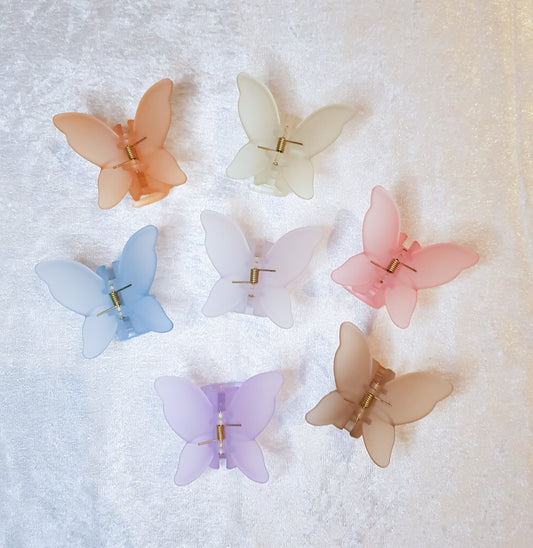 Hárklemma fiðrildi frosted│7 litir