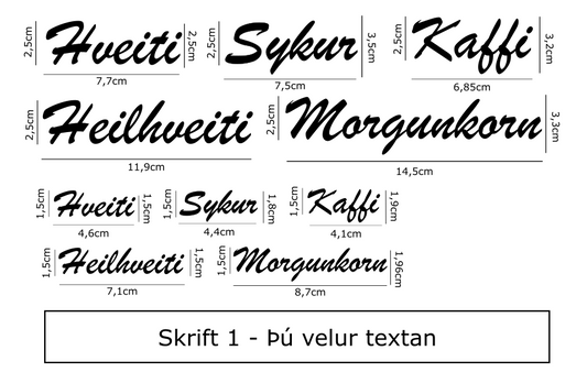 Skipulags límmiðar │ Þinn texti │ 6 saman