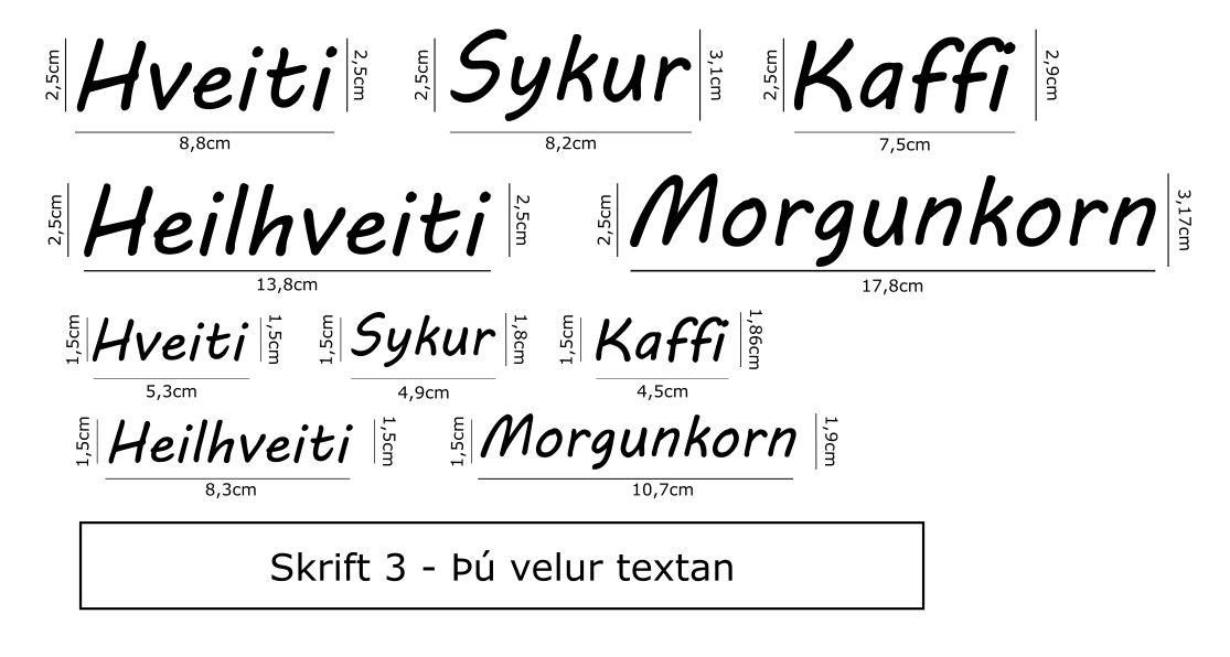 Skipulags límmiðar │ Þinn texti │ 6 saman