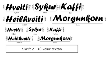 Skipulags límmiðar │ Þinn texti │ 6 saman
